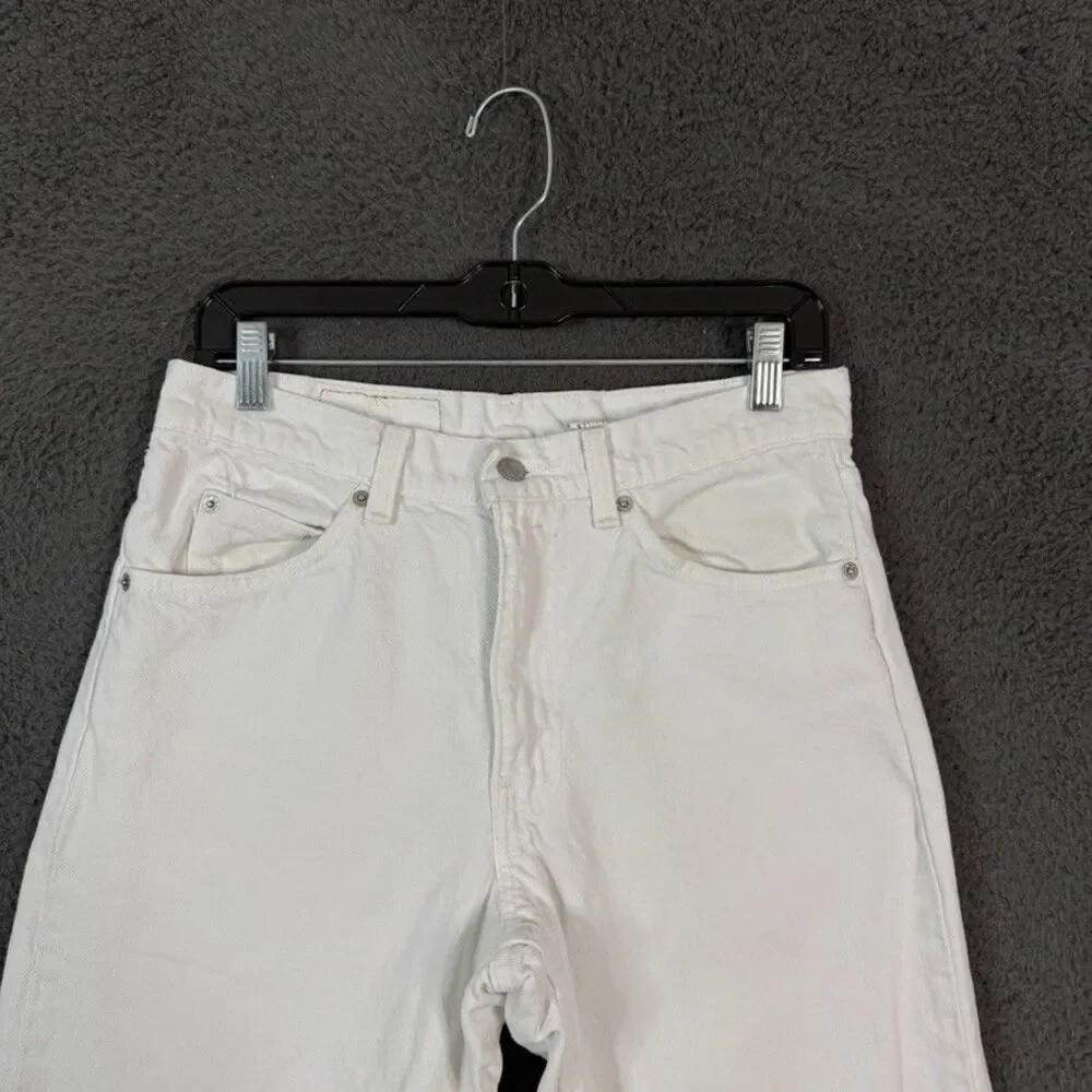 Vtg Levis 550 Jeans Mens 31x30 White Relaxed Fit Orange Tab Denim Pants 90s USA